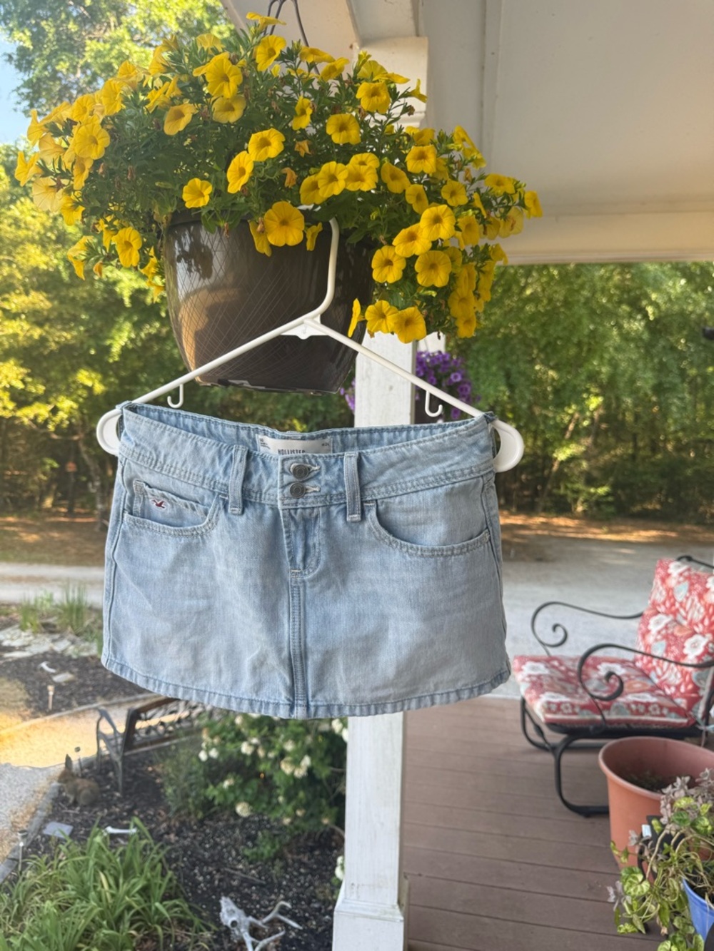 Hollister Light Blue Denim Mini Skirt